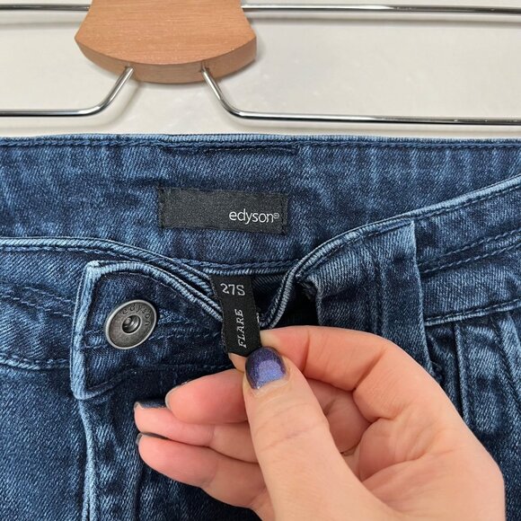 Edyson Womens Ellington Flare Blue Denim Jeans Size 27 S - Picture 11 of 14